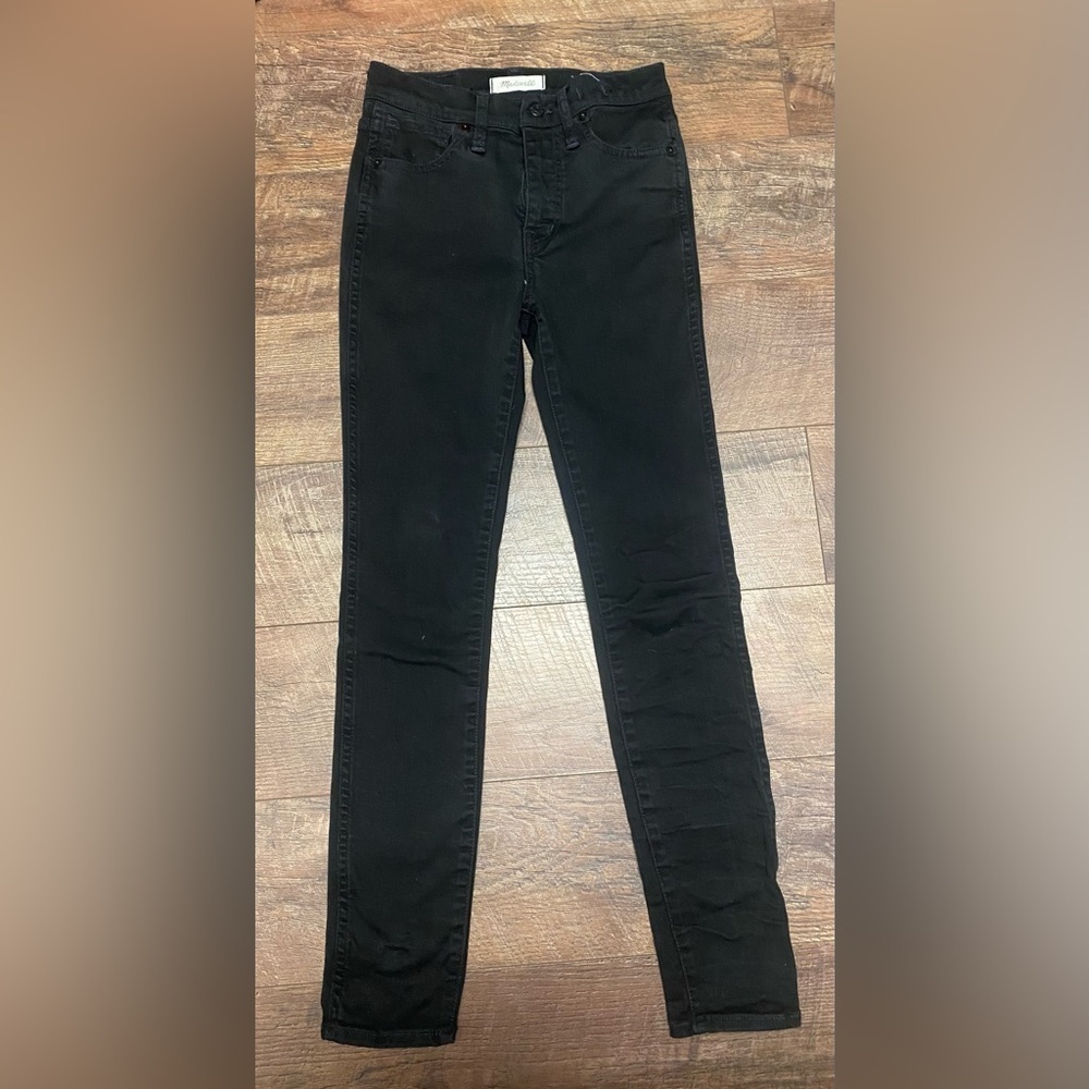 Madewell Cotton Blend Black High Rise Skinny Ankle Jeans Size 25